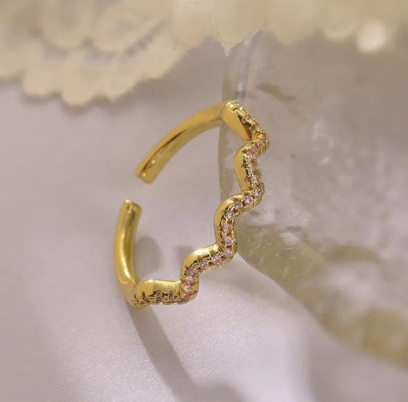 Anillo Wavy Zirconia
